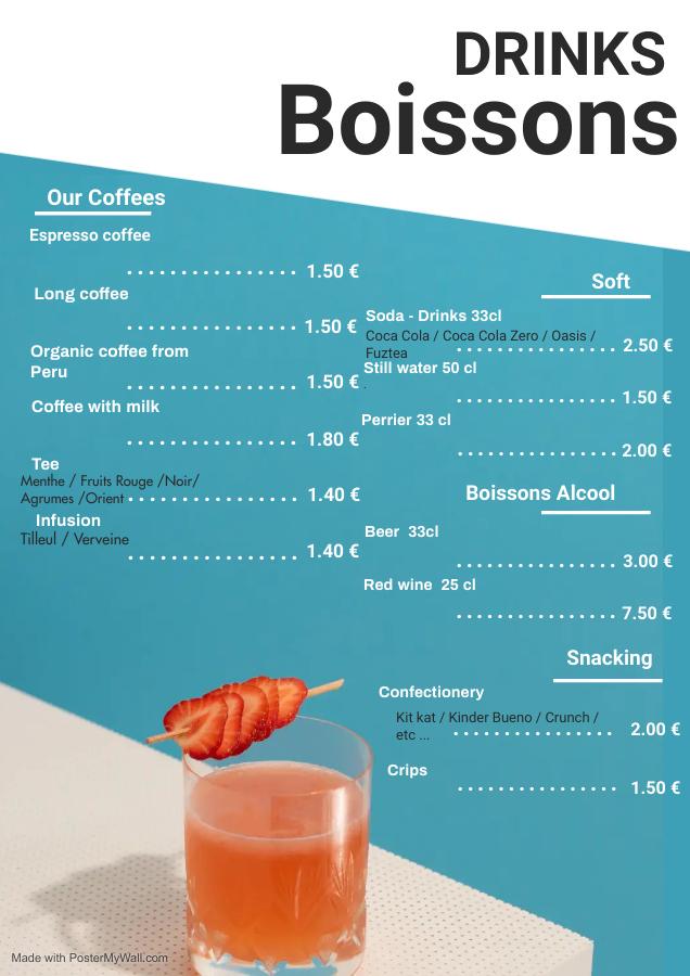 Cocktail menu fait avec postermywall 1