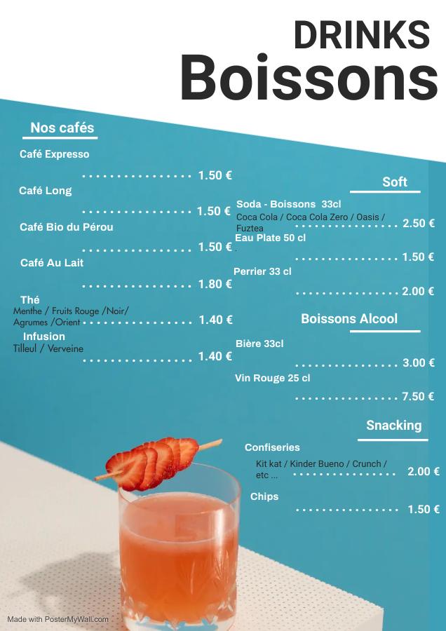 Cocktail menu fait avec postermywall